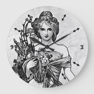 Alphonse Mucha Broken Blossoms Große Wanduhr