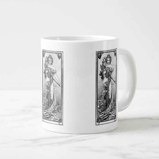 Alphonse Mucha Broken Blossoms Jumbo-Tasse (Vorderseite Rechts)