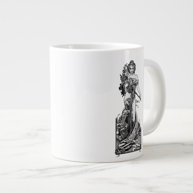 Alphonse Mucha Broken Blossoms Jumbo-Tasse (Vorderseite Rechts)