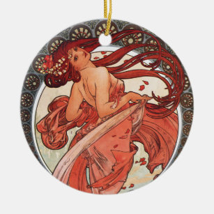 Alphonse Mucha Dance 1898 Jugendstil Vintag Keramik Ornament