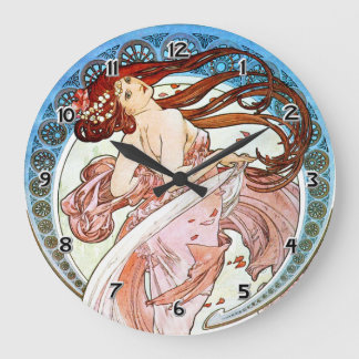 Alphonse Mucha Dance Große Wanduhr