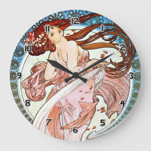 Alphonse Mucha Dance Große Wanduhr