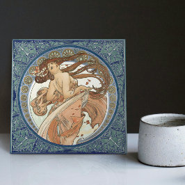 Alphonse Mucha "Dancing" Jugendstil Vintag Fliese