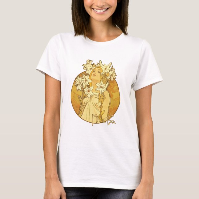 Alphonse Mucha - die Blumen T-Shirt (Vorderseite)