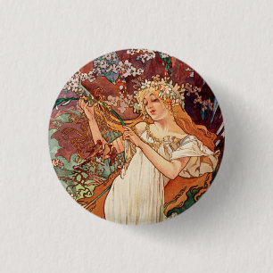 Alphonse Mucha, Die Jahreszeiten (1896) Frühling Button