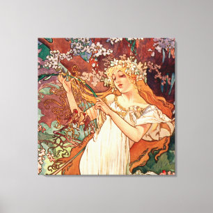 Alphonse Mucha, Die Jahreszeiten (1896) Frühling Leinwanddruck