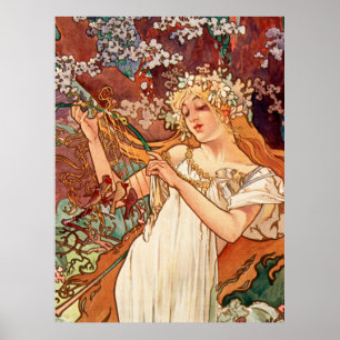 Alphonse Mucha, Die Jahreszeiten (1896) Frühling Poster