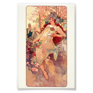 Alphonse Mucha, Die Jahreszeiten, Herbst (1896)  Fotodruck