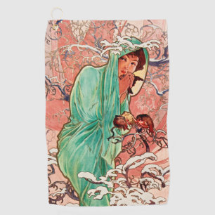Alphonse Mucha, Die Jahreszeiten, Winter (1896) Golfhandtuch