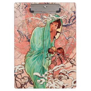 Alphonse Mucha, Die Jahreszeiten, Winter (1896) Klemmbrett