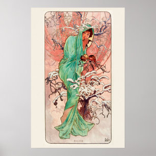 Alphonse Mucha, Die Jahreszeiten, Winter (1896)  Poster