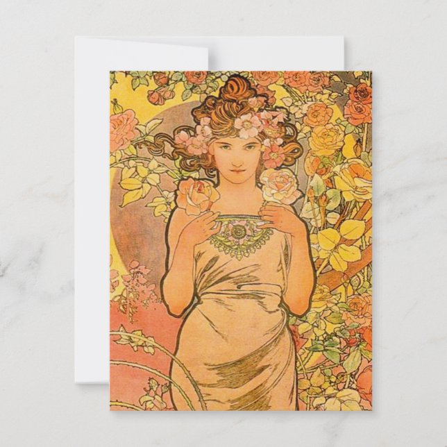 Alphonse Mucha die Rosen-Einladungen Einladung (Vorderseite)