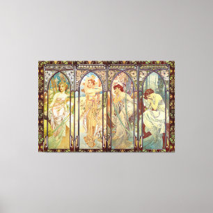 Alphonse Mucha - Die Tageszeiten Leinwanddruck