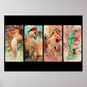 Alphonse Mucha, Die Vier Jahreszeiten (1896) Poster