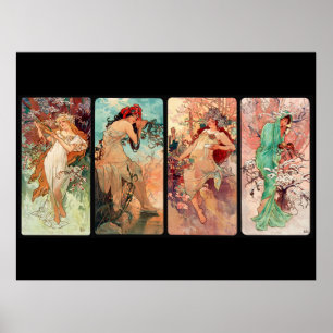 Alphonse Mucha, Die vier Jahreszeiten (1896)  Poster