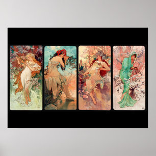 Alphonse Mucha, Die vier Jahreszeiten (1896) Poster