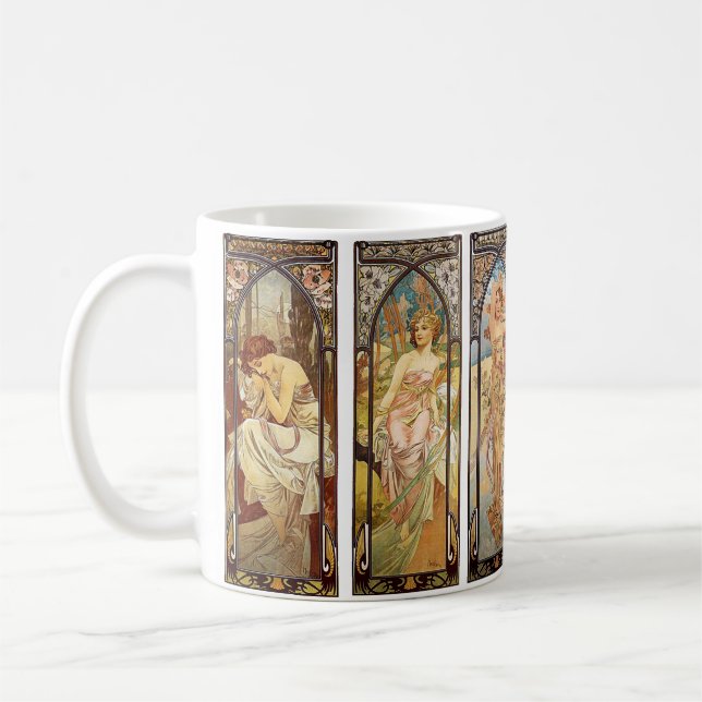 Alphonse Mucha, Die Zeiten des Tages Kaffeetasse (Links)