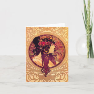Alphonse Mucha Donna Orechini Note Card Karte
