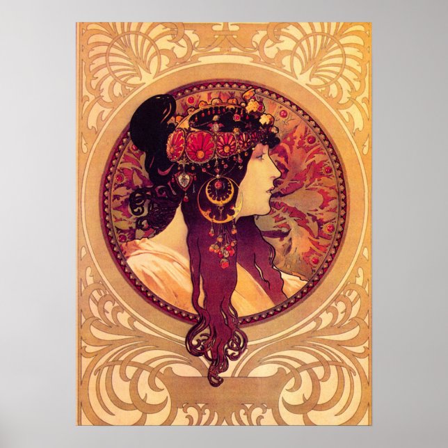 Alphonse Mucha Donna Orechini Poster (Vorne)