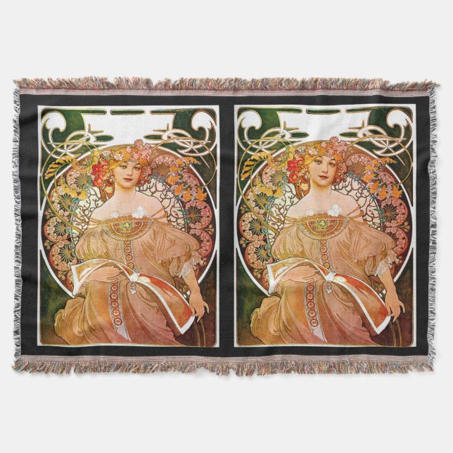 Alphonse Mucha Dreaming (Reverie) Decke (Vorderseite)