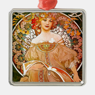 Alphonse Mucha Dreaming (Reverie) Ornament Aus Metall