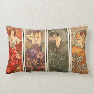 Alphonse Mucha Edelsteinkissen Lendenkissen