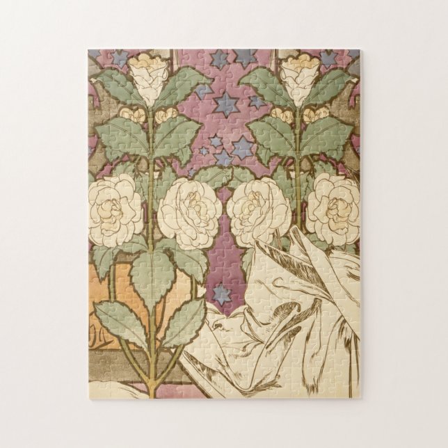 Alphonse Mucha Elegant Art Nouveau Stars Camellia  (Vertikal)