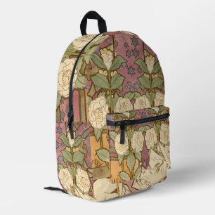 Alphonse Mucha Elegante Art Nouveau Sterne Kamelie Bedruckter Rucksack