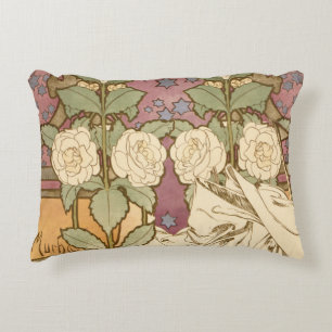 Alphonse Mucha Elegante Art Nouveau Sterne Kamelie Dekokissen