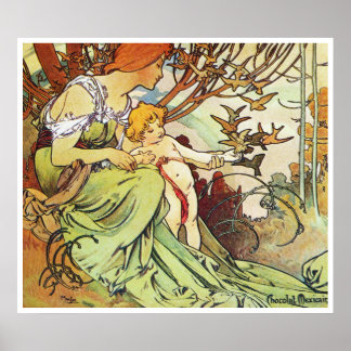 Alphonse Mucha. Enfance/Childhood, 1897 Poster
