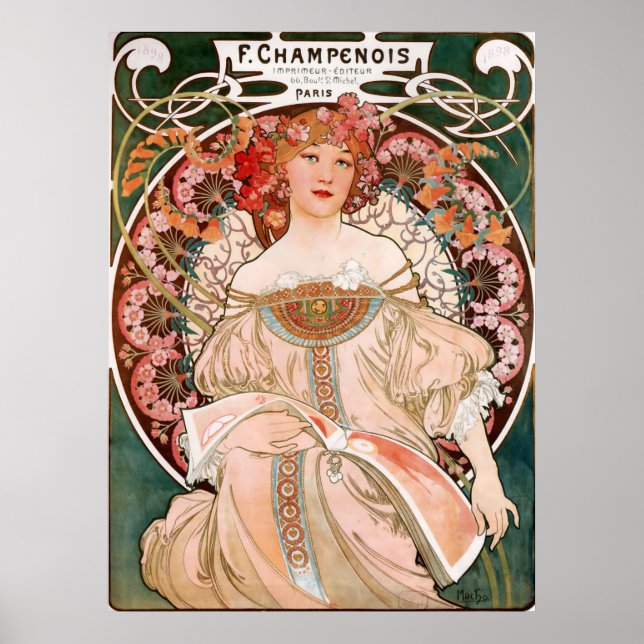 Alphonse Mucha - F. Champenois Imprimeur-Editeu Poster (Vorne)