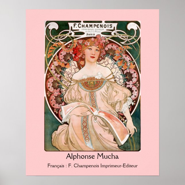 Alphonse Mucha F. Champenois Poster (Vorne)