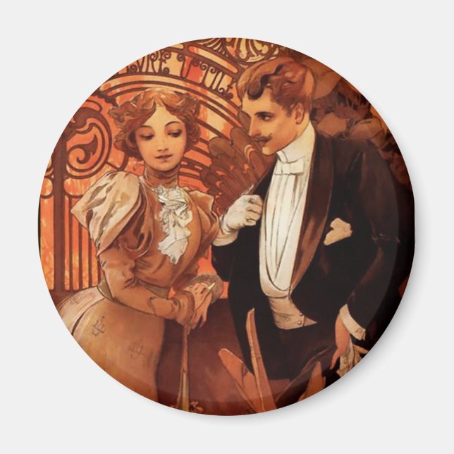 Alphonse Mucha Flirt Magnet (Vorne)