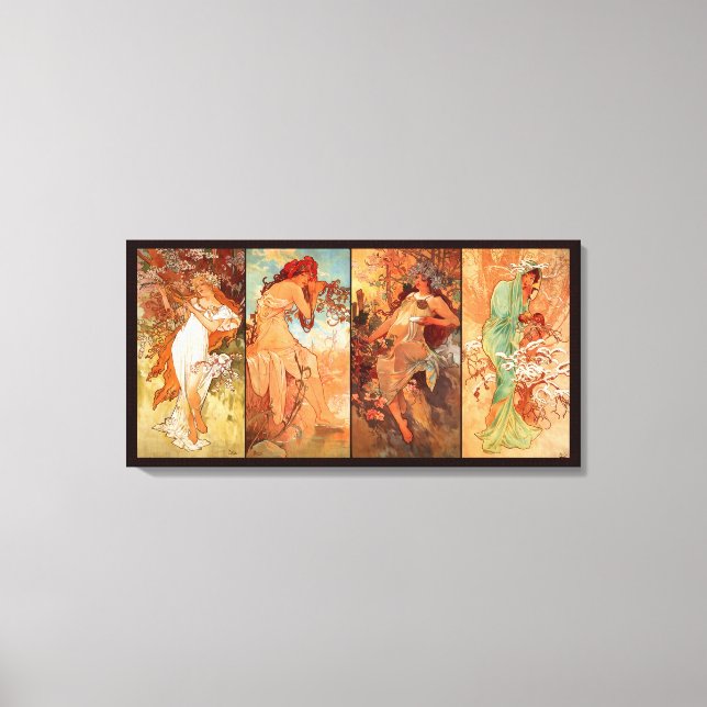 Alphonse Mucha, Four Seasons Leinwanddruck (Vorderseite)
