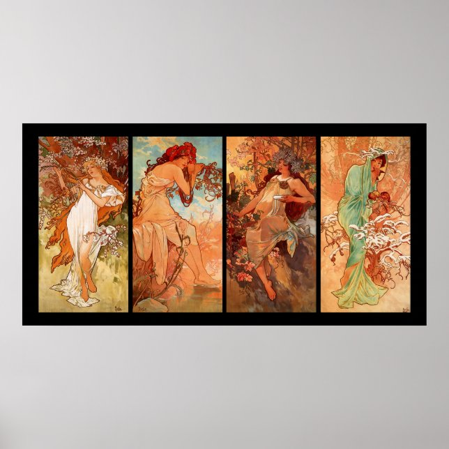 Alphonse Mucha Four Seasons Poster (Vorne)