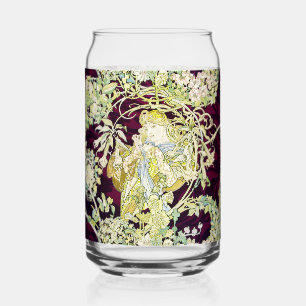 Alphonse Mucha Frau mit Gänseblümchen Art Nouveau  Dosenglas