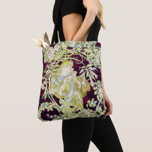 Alphonse Mucha Frau mit Gänseblümchen Art Nouveau  Tasche