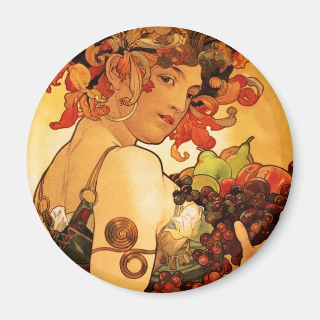 Alphonse Mucha Frucht Magnet (Vorne)