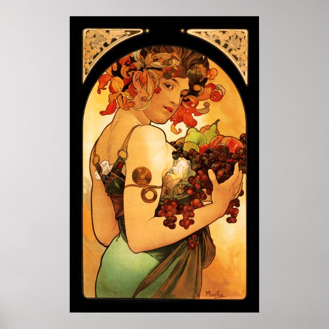 Alphonse Mucha Fruchtposter Poster (Vorne)