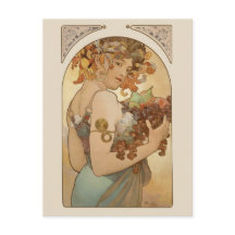 Alphonse Mucha Fruit CC0405 Art Nouveau Postcard