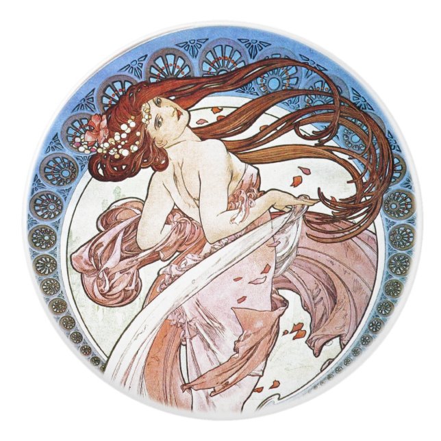 Alphonse Mucha Goddess Keramikknauf (Vorderseite)