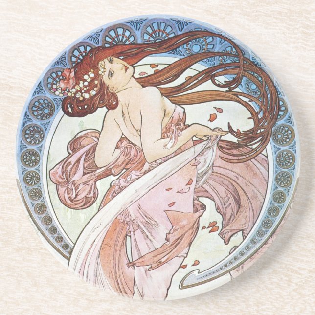 Alphonse Mucha Göttin Getränkeuntersetzer (Vorne)