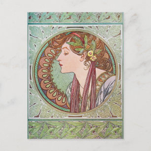 Alphonse Mucha Göttinnen-Kunst Postkarte