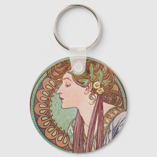 Alphonse Mucha Göttinnen-Kunst Schlüsselanhänger