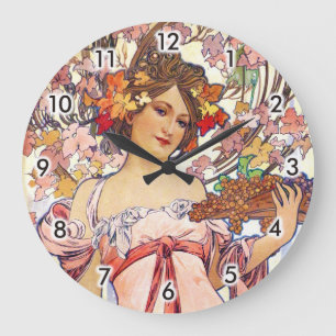 Alphonse Mucha Große Wanduhr