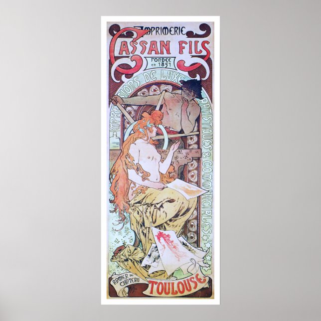 Alphonse Mucha. Imprimerie Cassan Fils, 1897 Poster (Vorne)