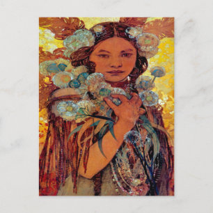 Alphonse Mucha - Indianerin Postkarte
