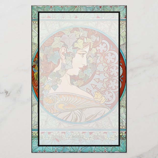 Alphonse Mucha Ivy Briefpapier (Vorderseite)