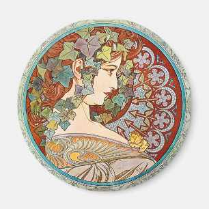 Alphonse Mucha Ivy Magnet