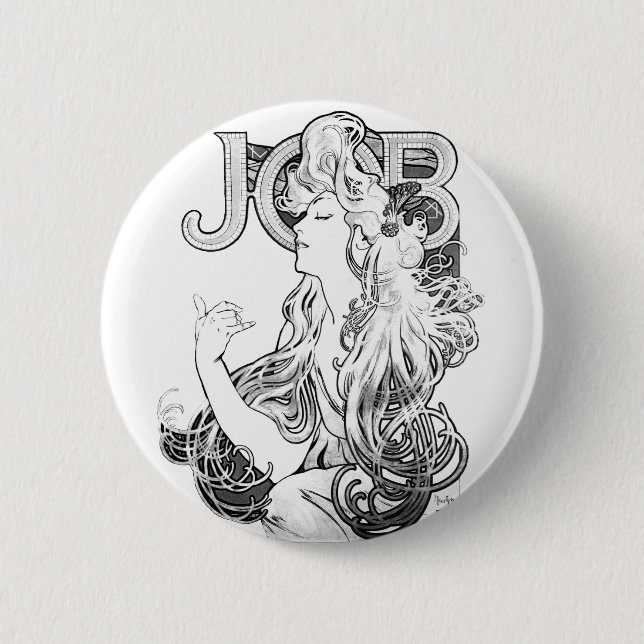 Alphonse Mucha JOB ISOGS Button (Vorderseite)